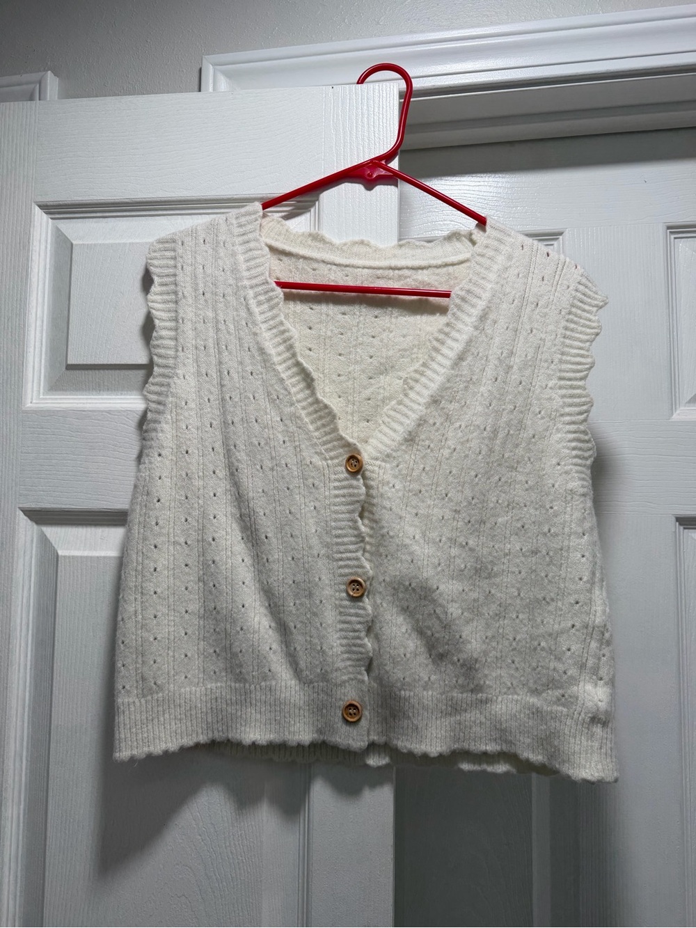 Old Navy Cream Button-Front Knit Vest